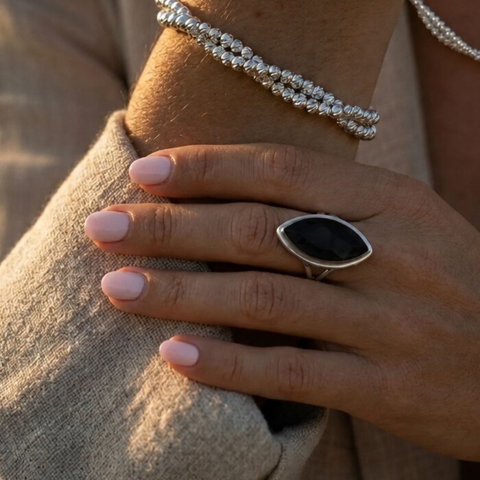 Onyx  ring Zia - 925 zilver