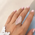Rosequartz ring Zia - 925 zilver