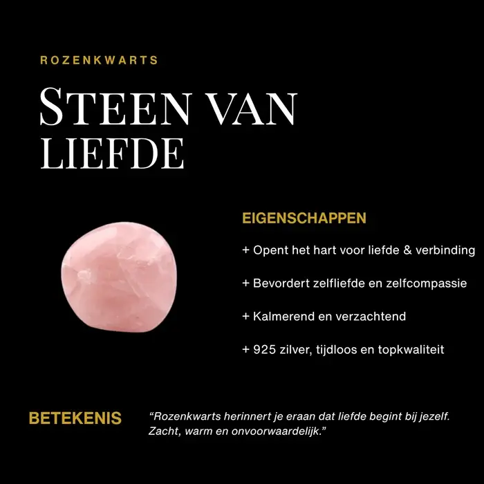 Rosequartz ring Zia - 925 zilver