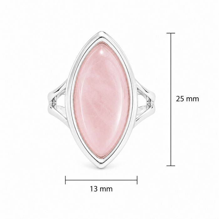Rosequartz ring Zia - 925 zilver