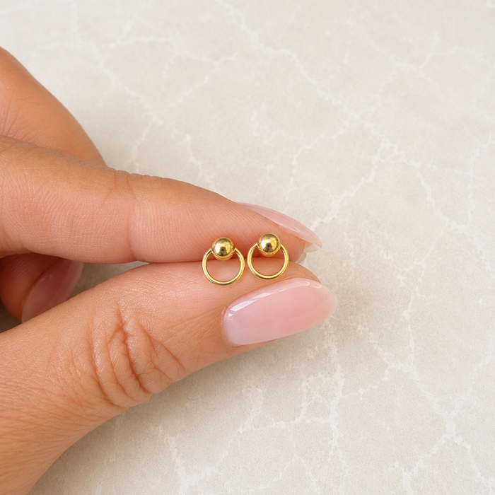 Mini circle oorknopjes - goldplated