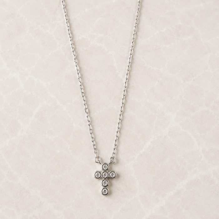 Ketting kruisje zirkonia - 925 zilver