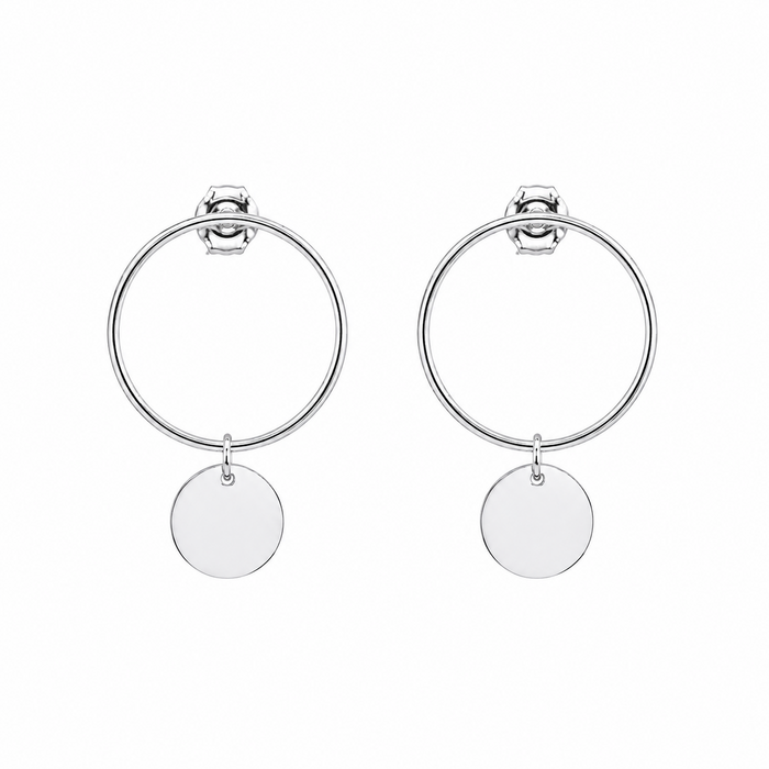 Oorknopjes disc - 925 zilver
