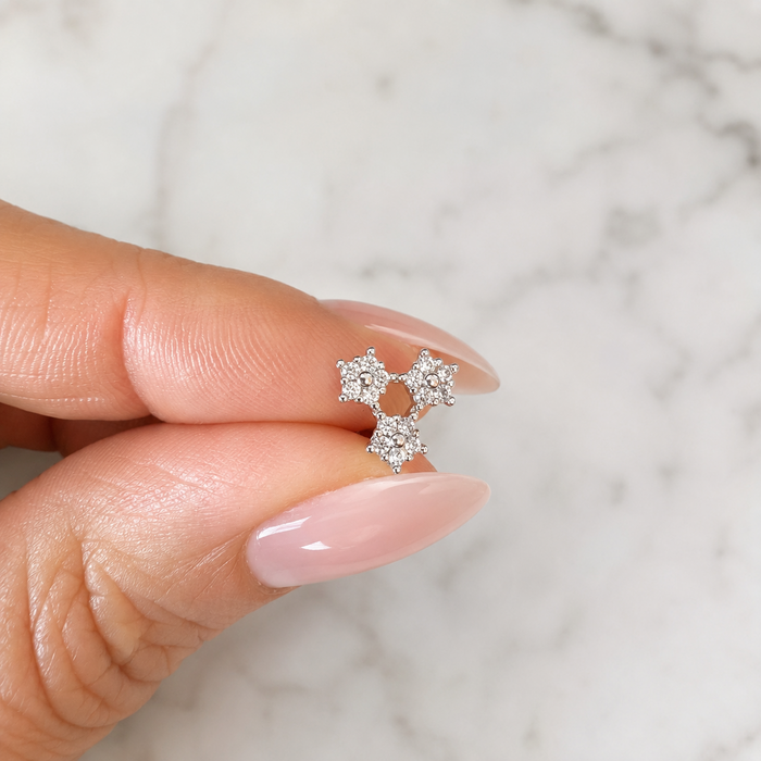 Piercing 3 sterretjes - 925 zilver