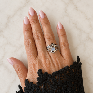 Maansteen ring - maat 18