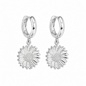 Bloem oorringen - 925 zilver
