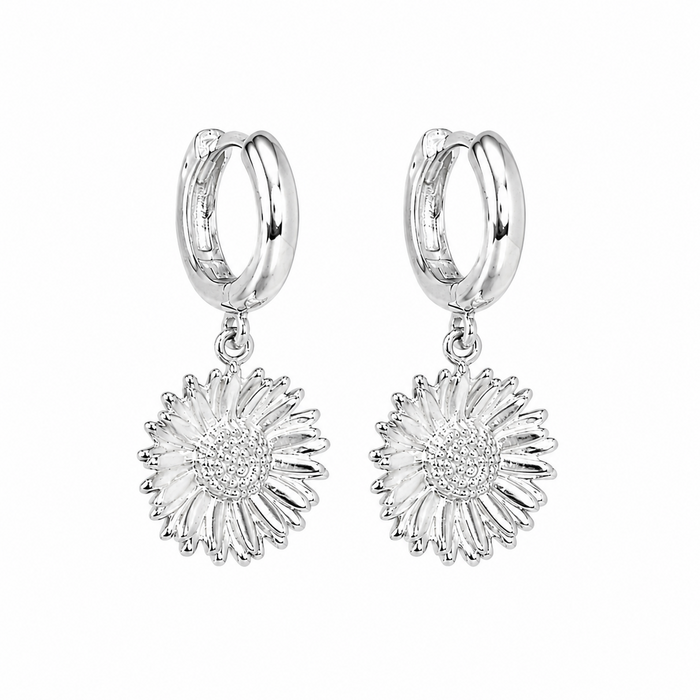 Bloem oorringen - 925 zilver