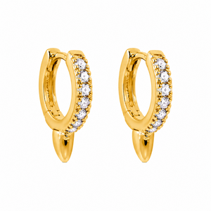 Zirkonia spike oorringen - goldplated