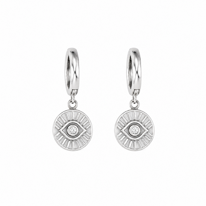 Oorringen Eye disc - 925 zilver