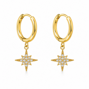 Starbust oorringen - goldplated