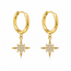 Starbust oorringen - goldplated