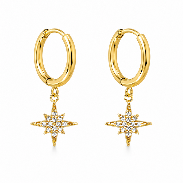 Starbust oorringen - goldplated