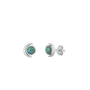 Luna Turquoise oorknopjes - 925 zilver