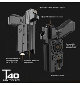 Orpaz Orpaz T40 Series Holster with Light OWB Level II Retention Paddle Holster