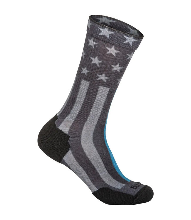 5.11 Tactical 10041AA 5.11 Tactical Sock and AWE Crew Thin Blue Line Size L