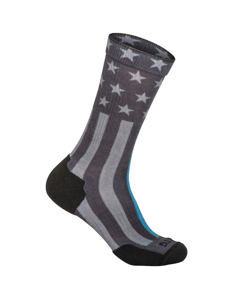 5.11 Tactical 10041AA 5.11 Tactical Sock and AWE Crew Thin Blue Line Size L