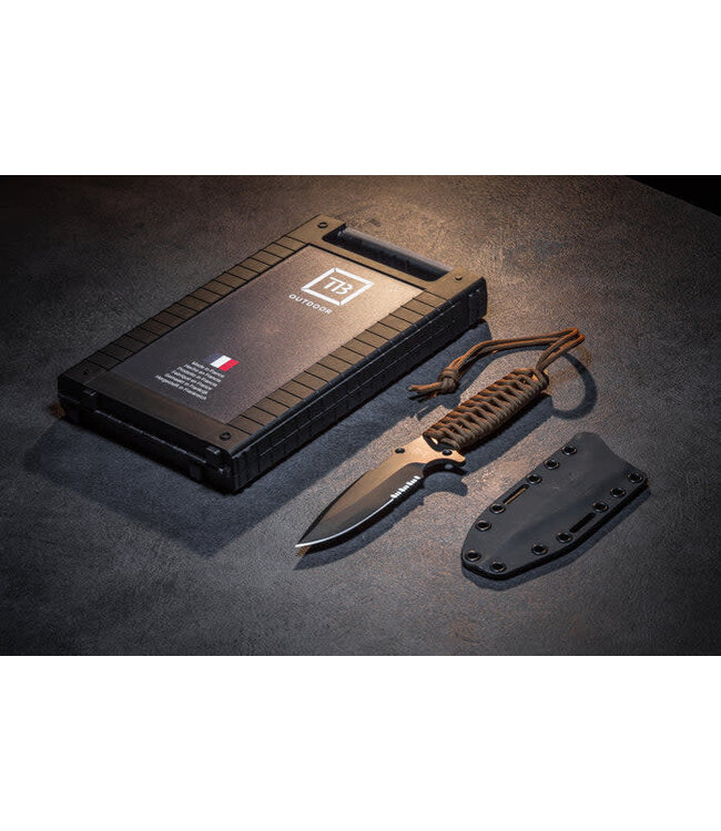 TB Outdoor Knives Maraudeur®  Paracord Serrated Blade+ Kydex Sheath
