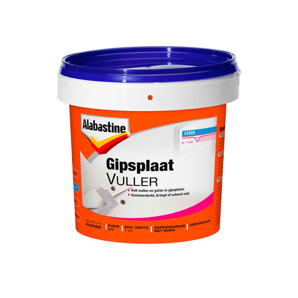 Gipsplaat Vuller Kant|en|Klaar | 1 LTR | Grijs