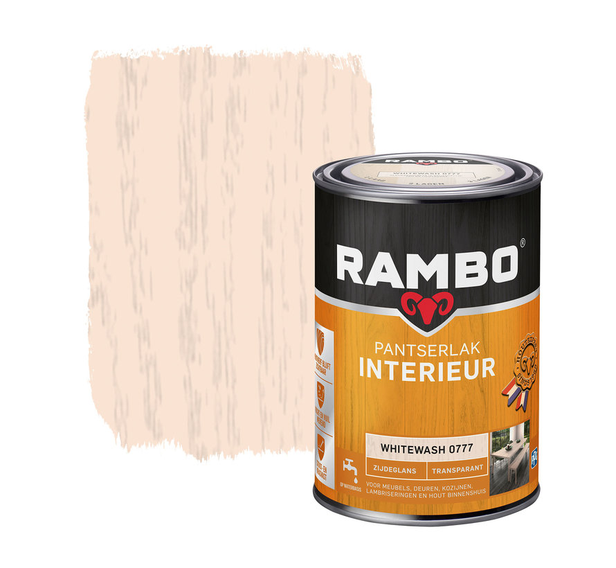 Rambo Pantserlak Interieur Transparant Zijdeglans Whitewash 0777 - 250 ML