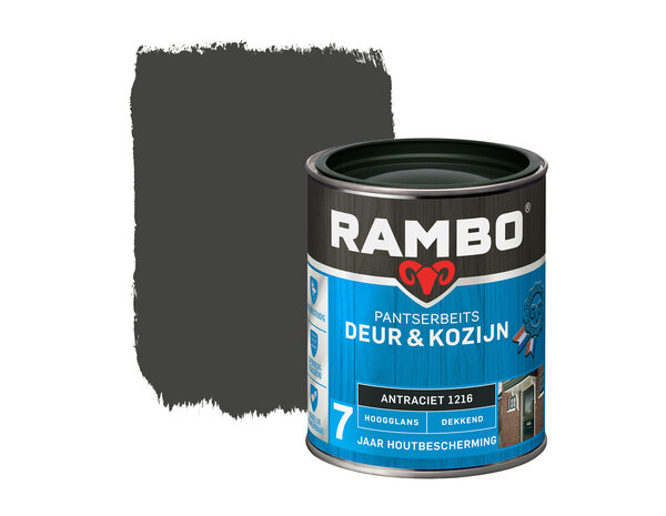 Rambo Pantserbeits Deur&Kozijn Hoogglans Dekkend Antraciet 1216