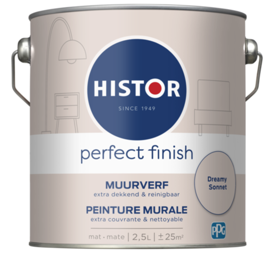 Histor Perfect Finish Muurverf Mat Dreamy Sonnet PPG1061-2 - 2,5 LTR