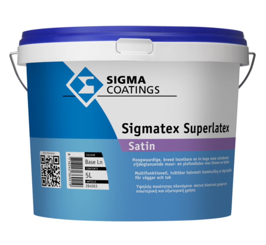 Sigma Sigmatex Superlatex Satin | Zijdeglans Muurverf en Plafondverf - 1 LTR 