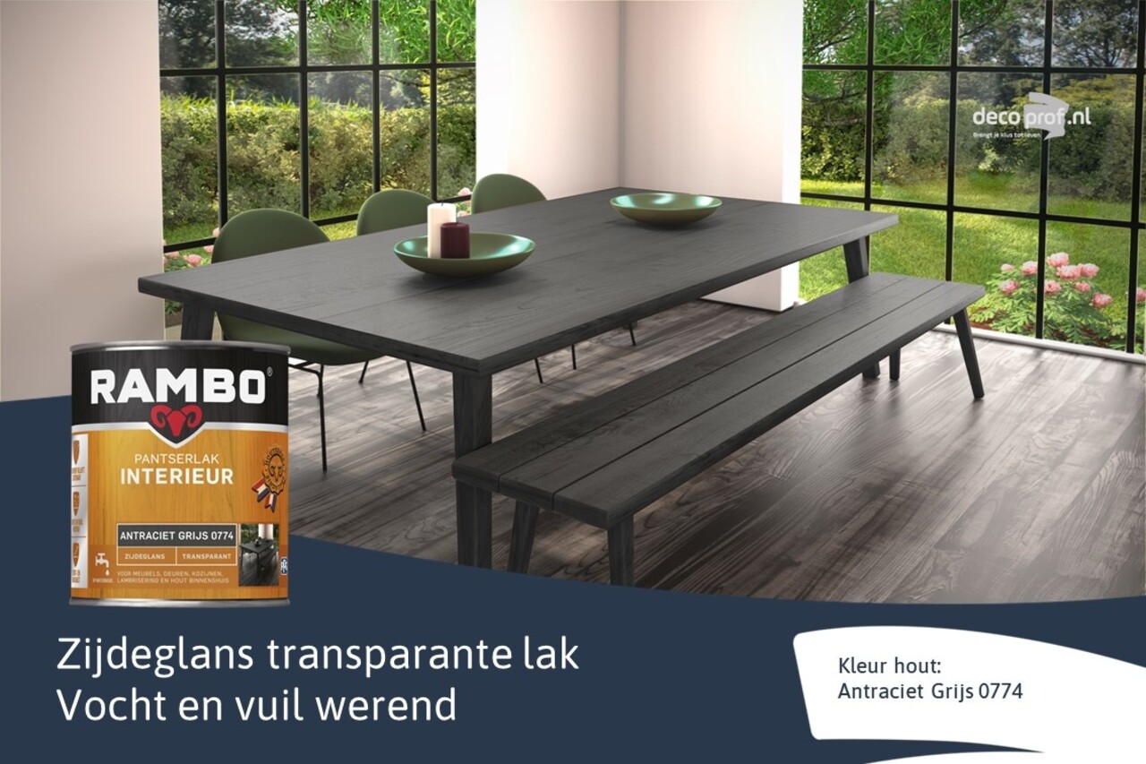 Rambo Pantserlak Interieur Transparant Zijdeglans Antr.Grijs 0774 Rambo Pantserlak Interieur Transparant Zijdeglans Antr.Grijs 0774