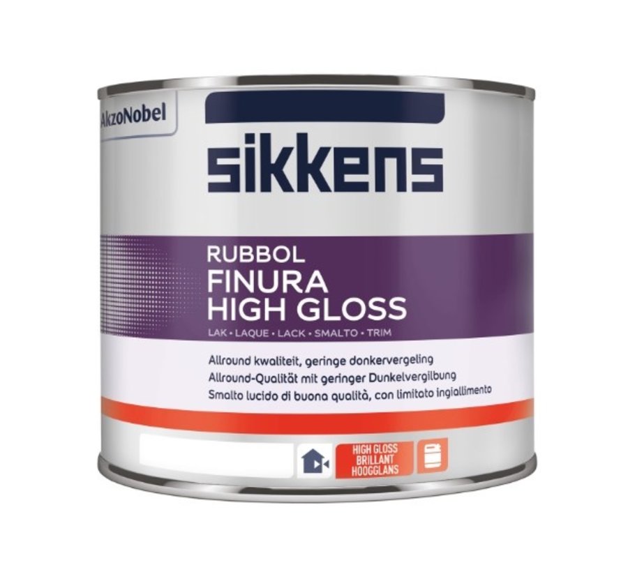 Sikkens Rubbol Finura High Gloss | Hoogglans Lakverf Buiten - 500 ML 