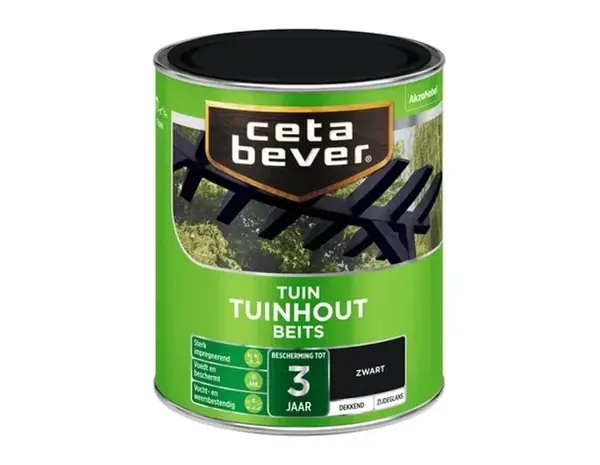 CetaBever Tuinhout Beits 250 Zwart Dekkend CetaBever Tuinhout Beits 250 Zwart Dekkend