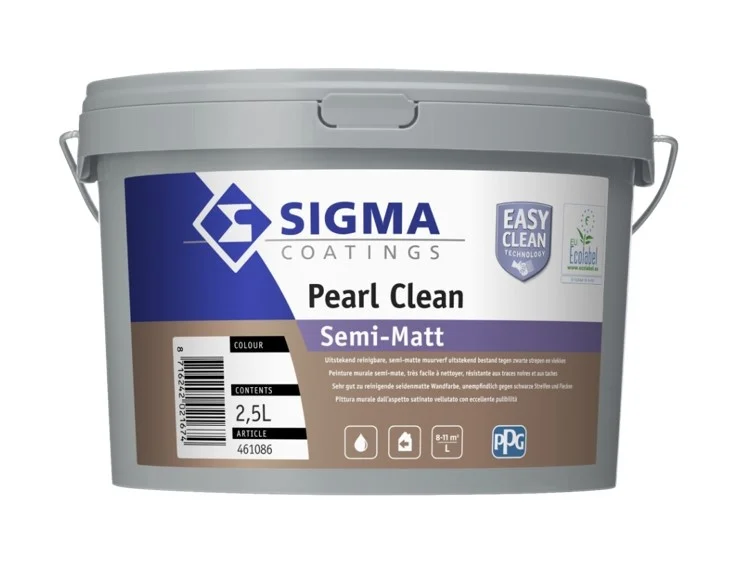 Pearl Clean Semi|Matt | Reinigbare Muurverf | 2,5 LTR | Wit