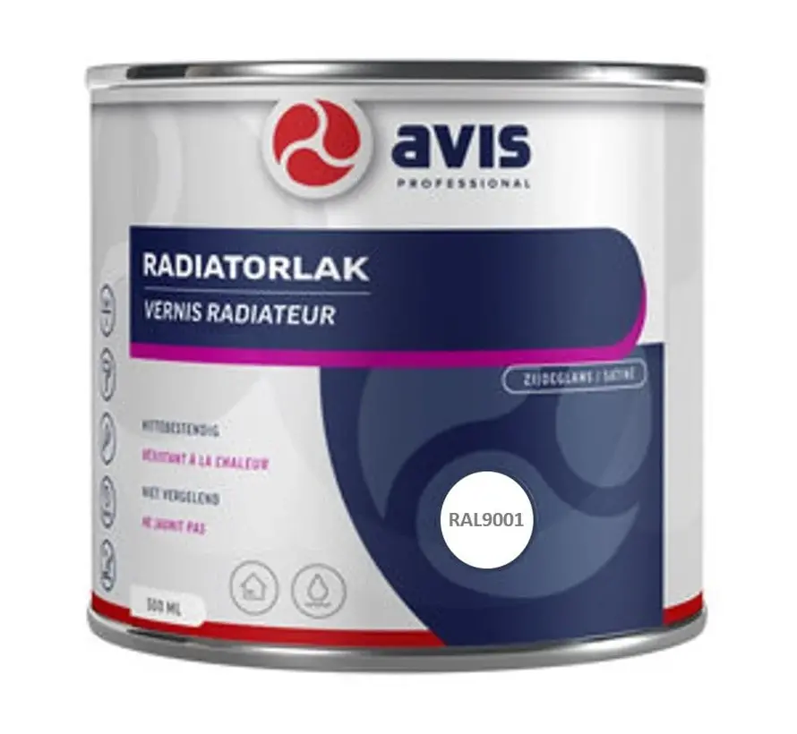 Avis Radiatorlak Cremewit RAL 9001 - 500 ML