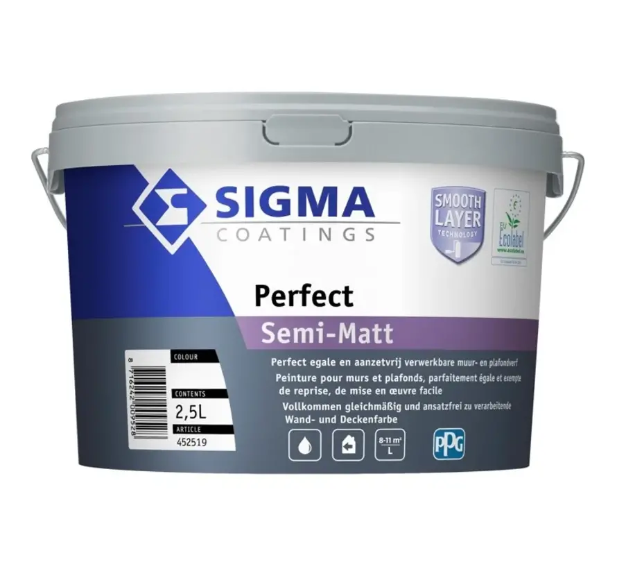 Sigma Perfect Semi-Matt | Muurverf en Plafondverf - 1 LTR 