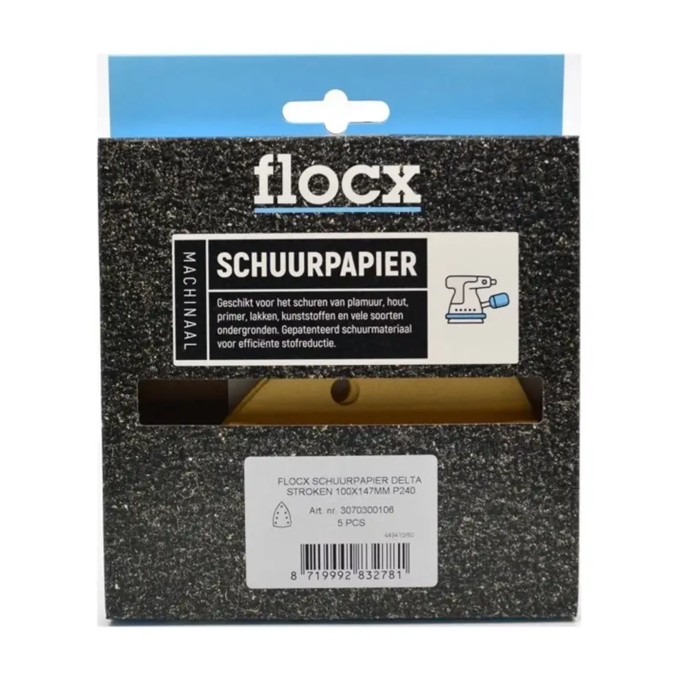 Flocx Schuurpapier Delta Stroken 100 x 147 mm Flocx Schuurpapier Delta Stroken 100 x 147 mm