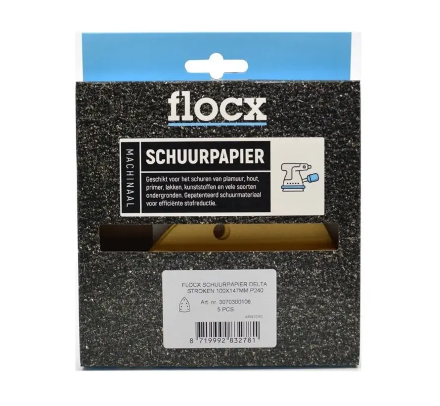 Flocx Schuurpapier Delta Stroken 100 x 147 mm - 5 ST 