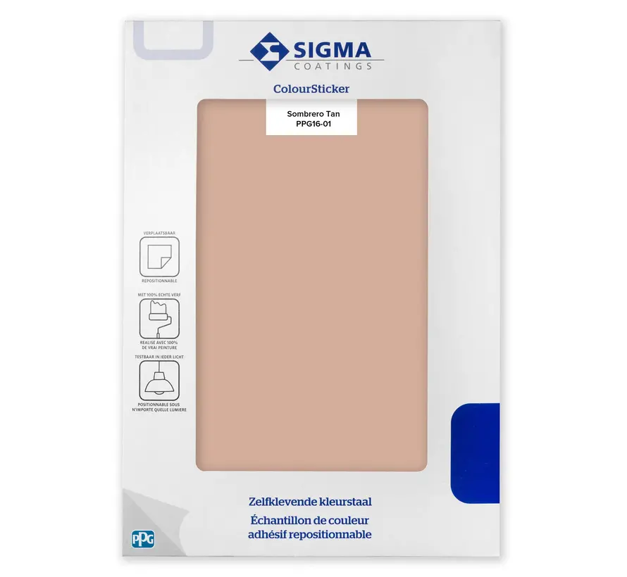 Kleurstaal Sigma ColourSticker Sombrero Tan PPG16-01 | Zelfklevende Kleurstaal - A5 Formaat