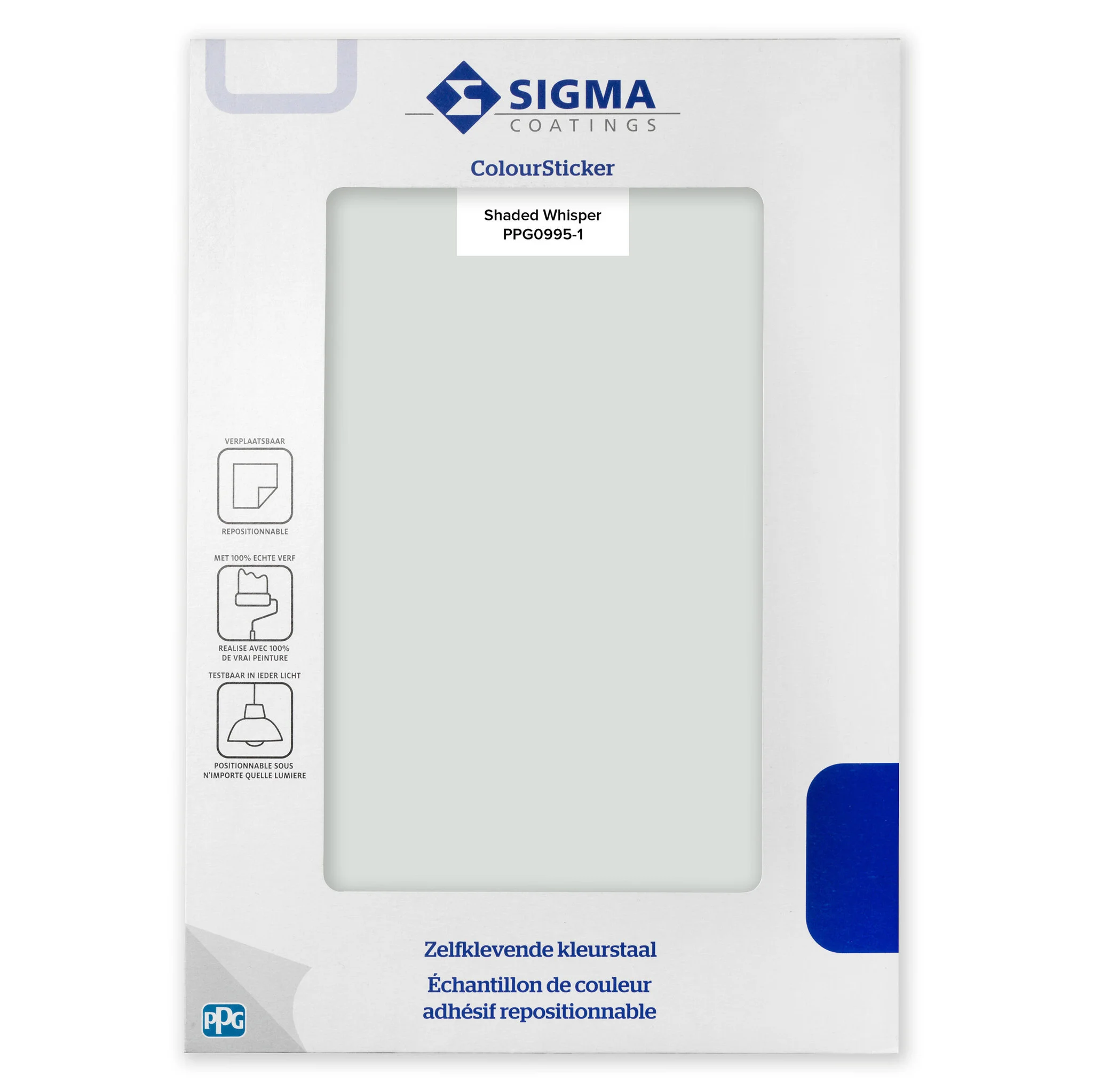 Sigma ColourSticker Shaded Whisper PPG995|1 | Zelfklevende Kleurstaal | 1 ST
