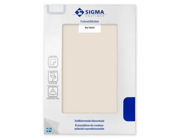 Kleurstaal Sigma ColourSticker RAL 9001 | Zelfklevende Kleurstaal Kleurstaal Sigma ColourSticker RAL 9001 | Zelfklevende Kleurstaal