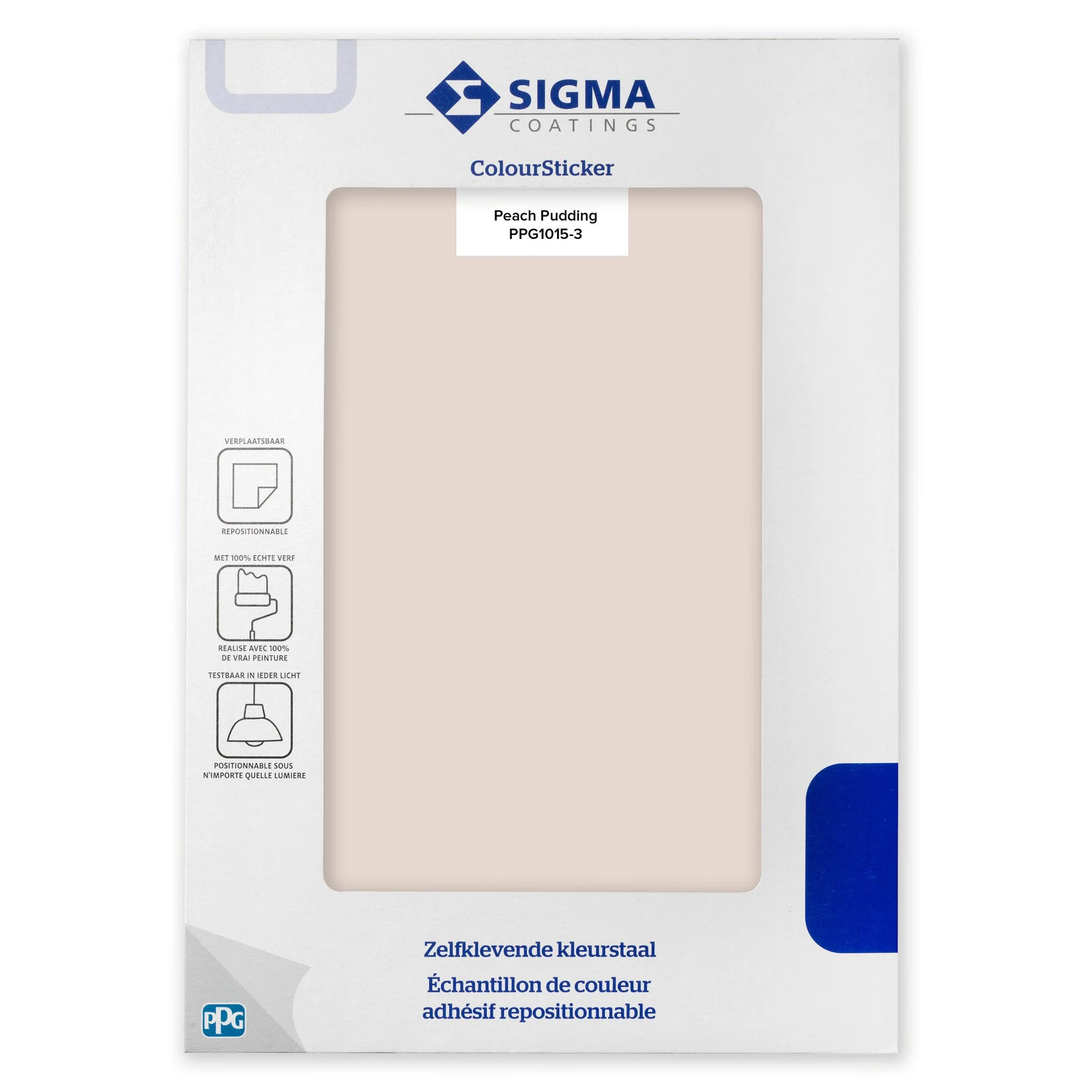 Sigma ColourSticker Peach Pudding PPG1015|3 | Zelfklevende Kleurstaal | 1 ST