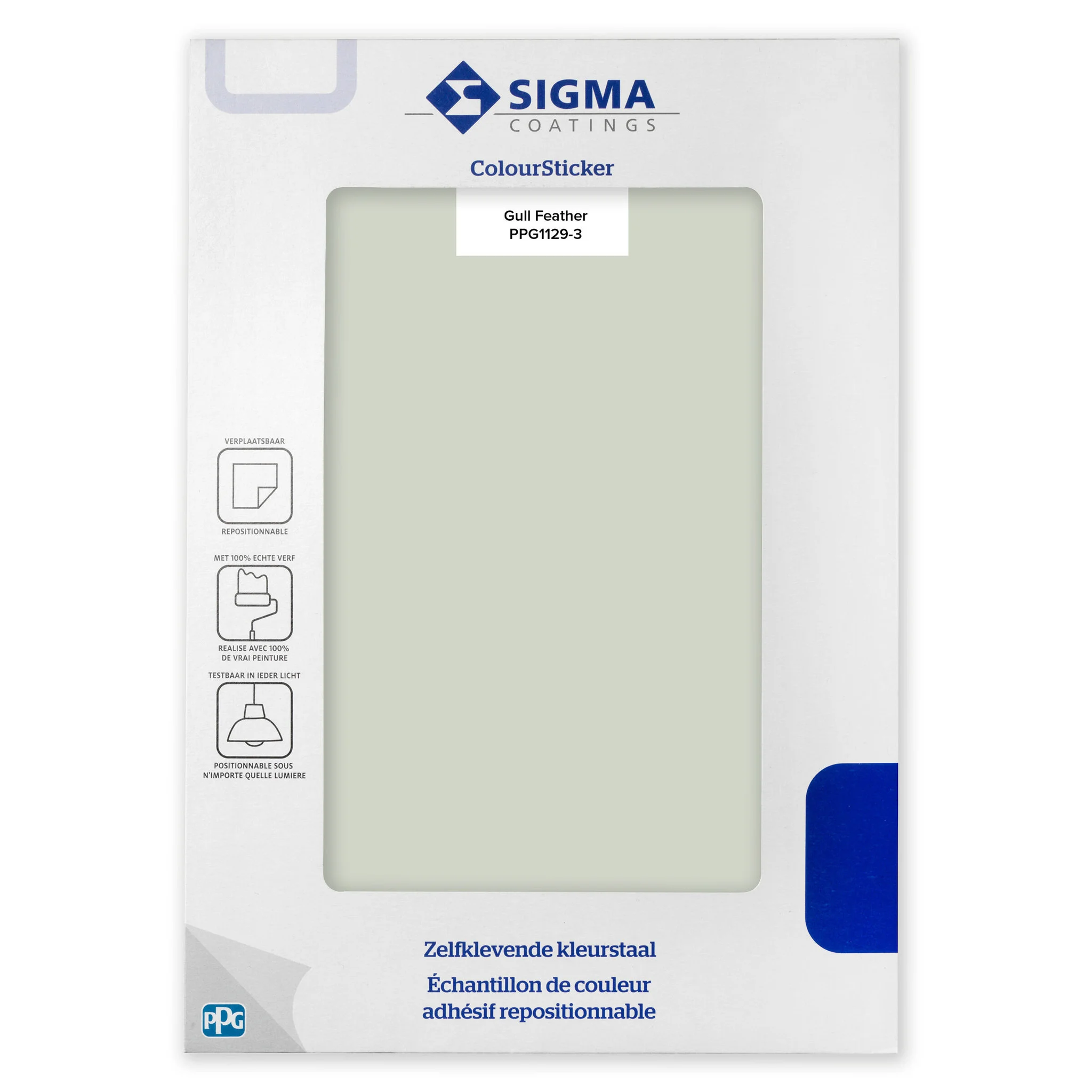Sigma ColourSticker Gull Feather PPG1129|3 | Zelfklevende Kleurstaal | 1 ST