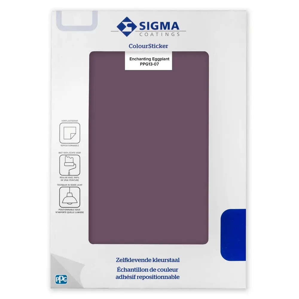 Sigma Sigma ColourSticker Enchanting Eggplant PPG13-07 | Zelfklevende Kleurstaal