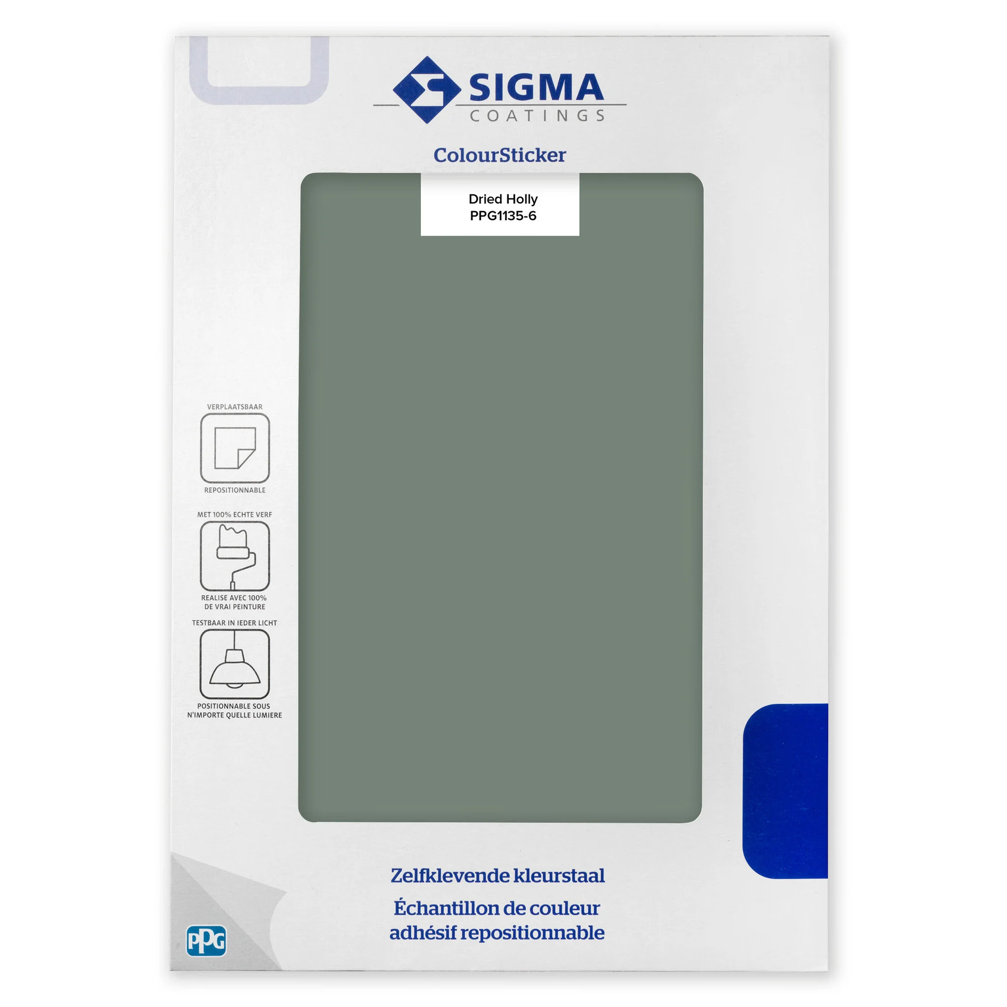 Sigma ColourSticker Dried Holly PPG1135|6 | Zelfklevende Kleurstaal | 1 ST