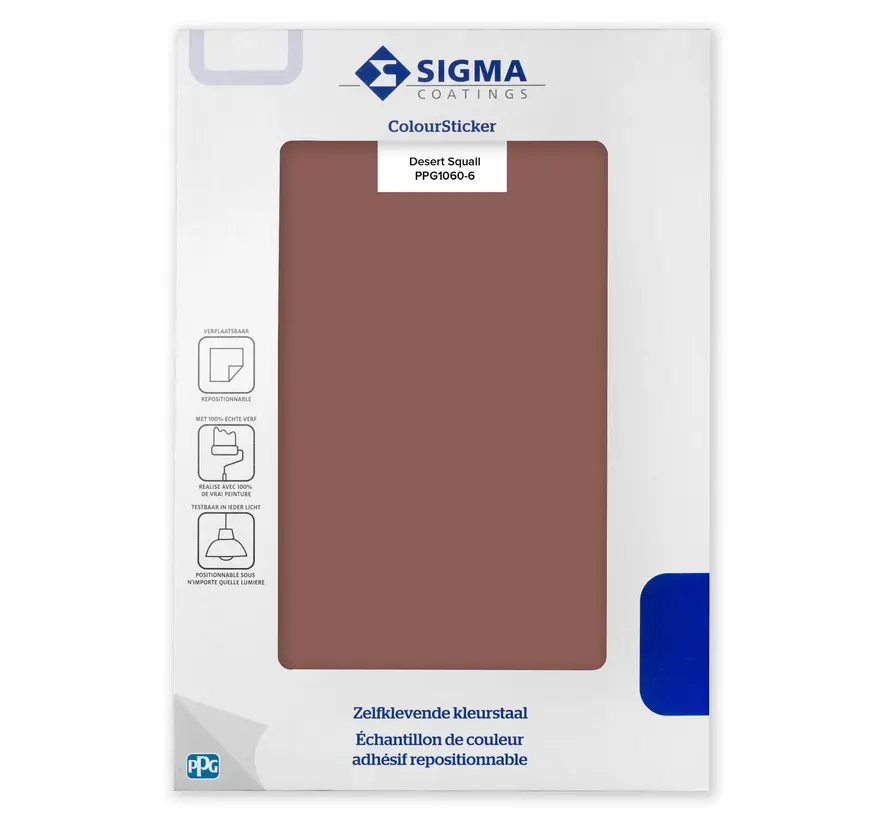 Kleurstaal Sigma ColourSticker Desert Squall PPG1060-6 | Zelfklevende Kleurstaal - A5 Formaat