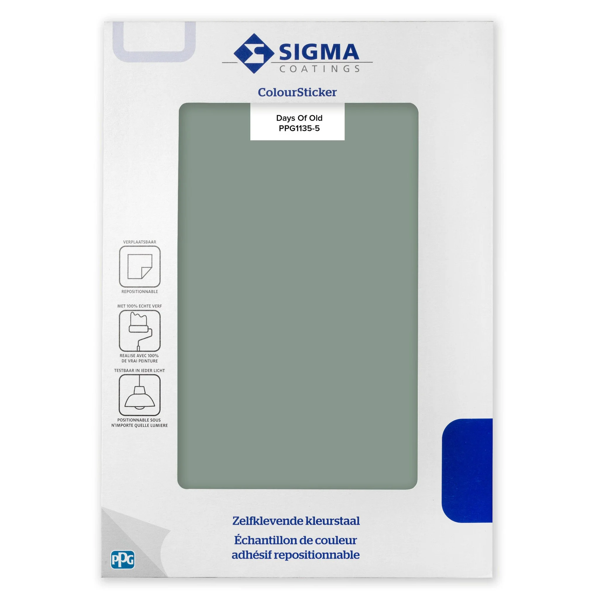 Sigma ColourSticker Days Of Old PPG1135|5 | Zelfklevende Kleurstaal | 1 ST