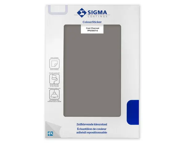 Sigma Sigma ColourSticker Cool Charcoal PPG1007-6 | Zelfklevende Kleurstaal
