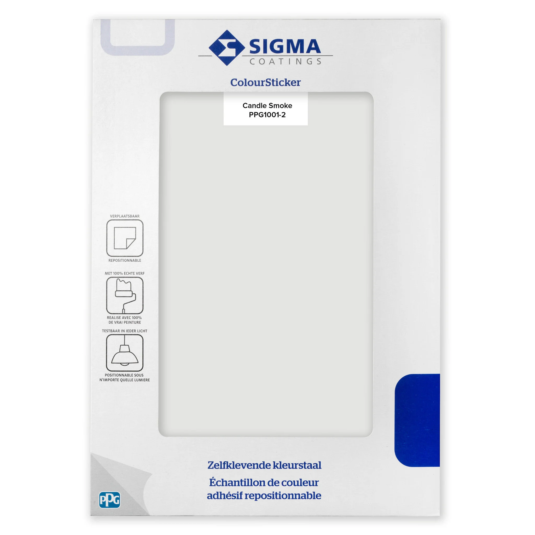 Sigma ColourSticker Candle Smoke PPG1001|2 | Zelfklevende Kleurstaal | 1 ST