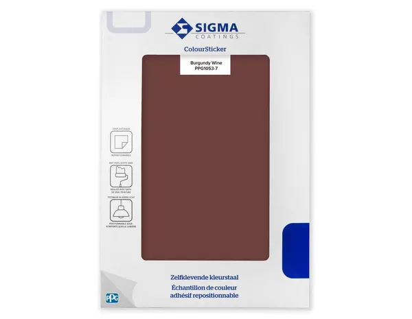 Sigma Sigma ColourSticker Burgundy Wine PPG1053-7 | Zelfklevende Kleurstaal