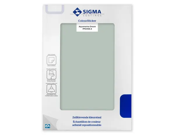 Sigma Sigma ColourSticker Aquamarine Dream PPG1135-4 | Zelfklevende Kleurstaal