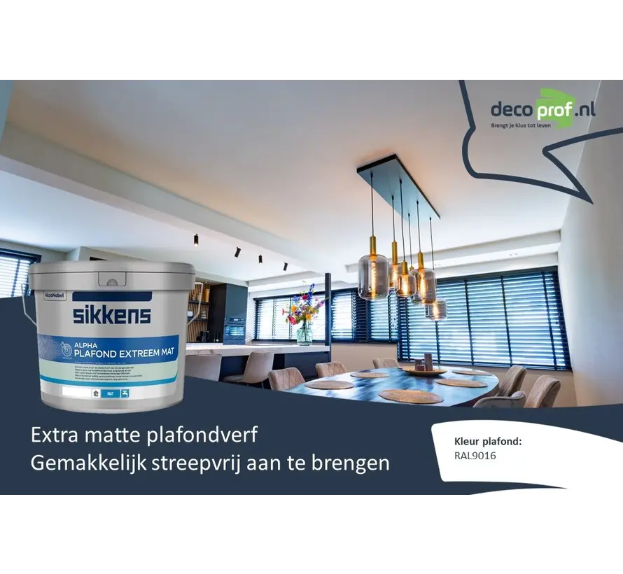 Sikkens Alpha Plafond Extreem Mat | Extra Matte Plafondverf - 2,5 LTR 