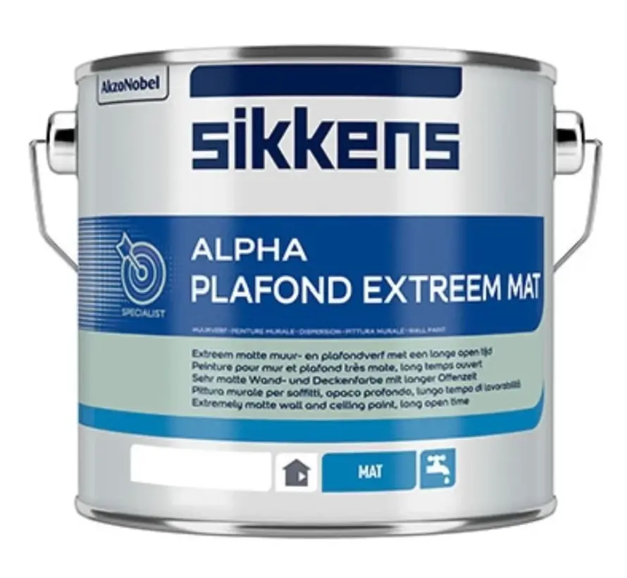 Sikkens Alpha Plafond Extreem Mat | Extra Matte Plafondverf - 2,5 LTR 