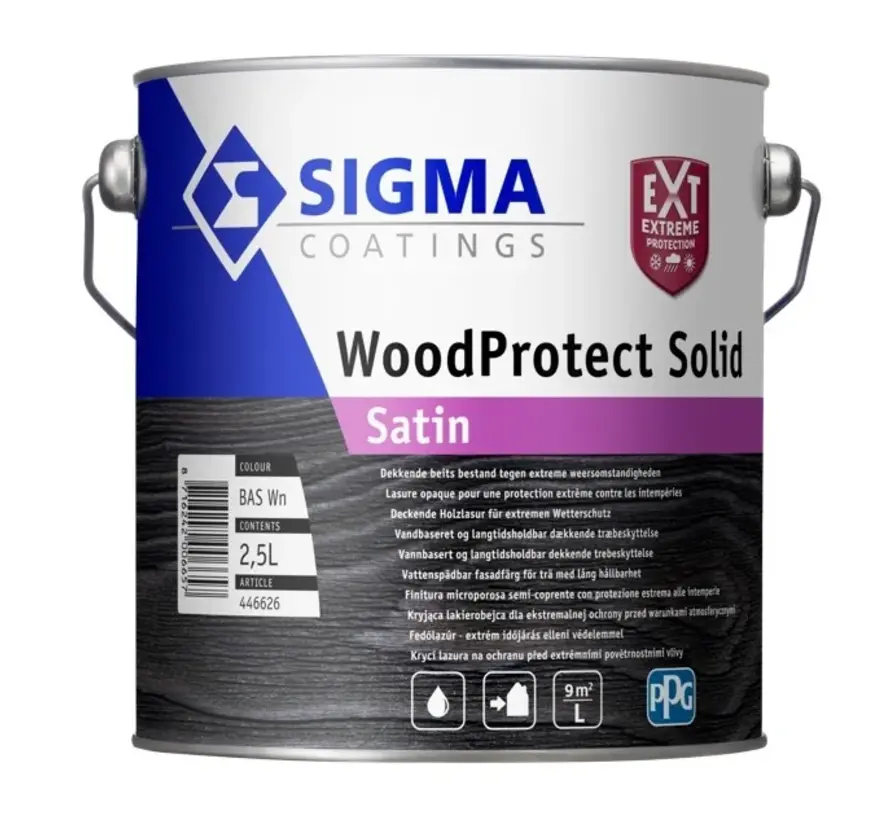 Sigma WoodProtect Solid Satin | Dekkende Houtverf Buiten - 1 LTR 